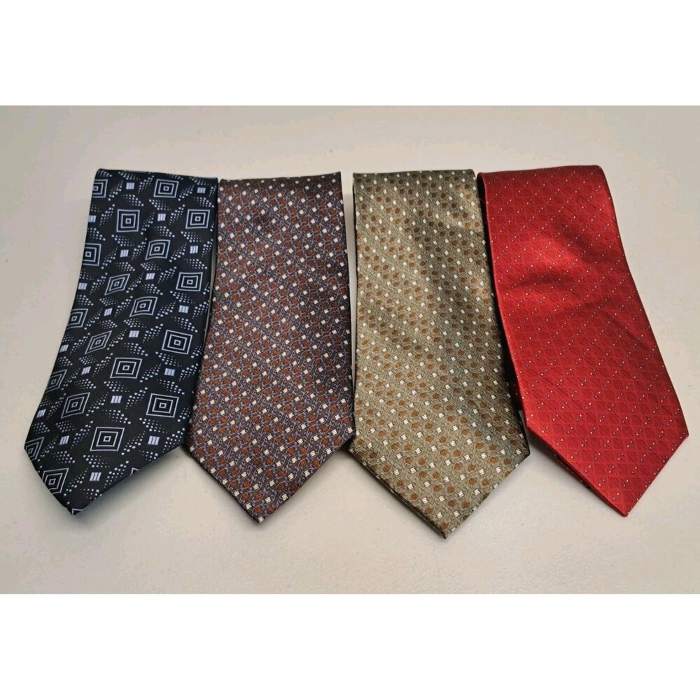Belisi Handmade Men's Italian Silk Neckties Wide 4" Lot Of 4